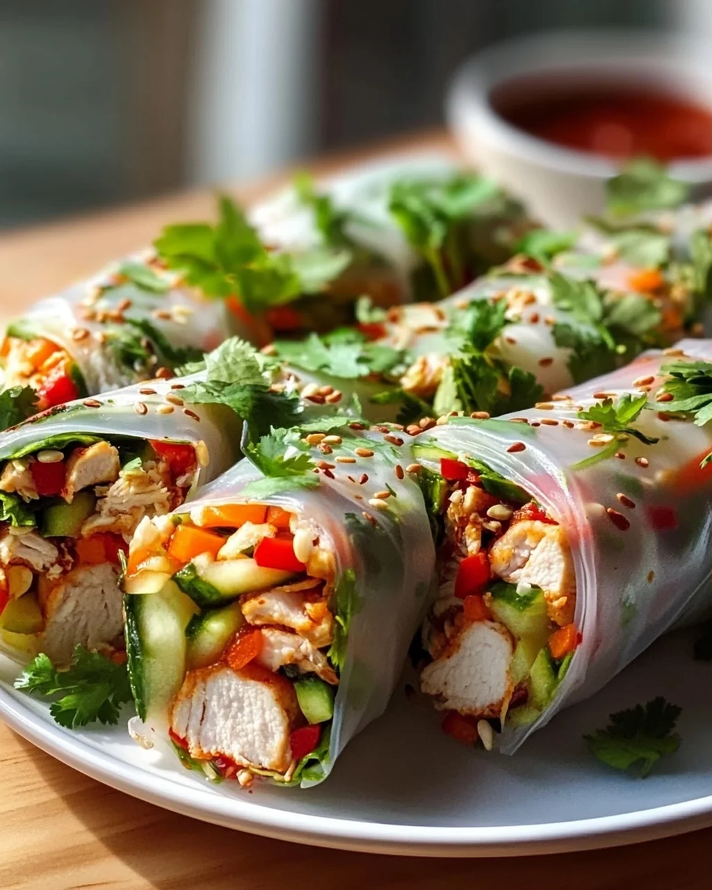 Spicy Asian Chili Chicken Rice Paper Wraps: Easy & Fresh