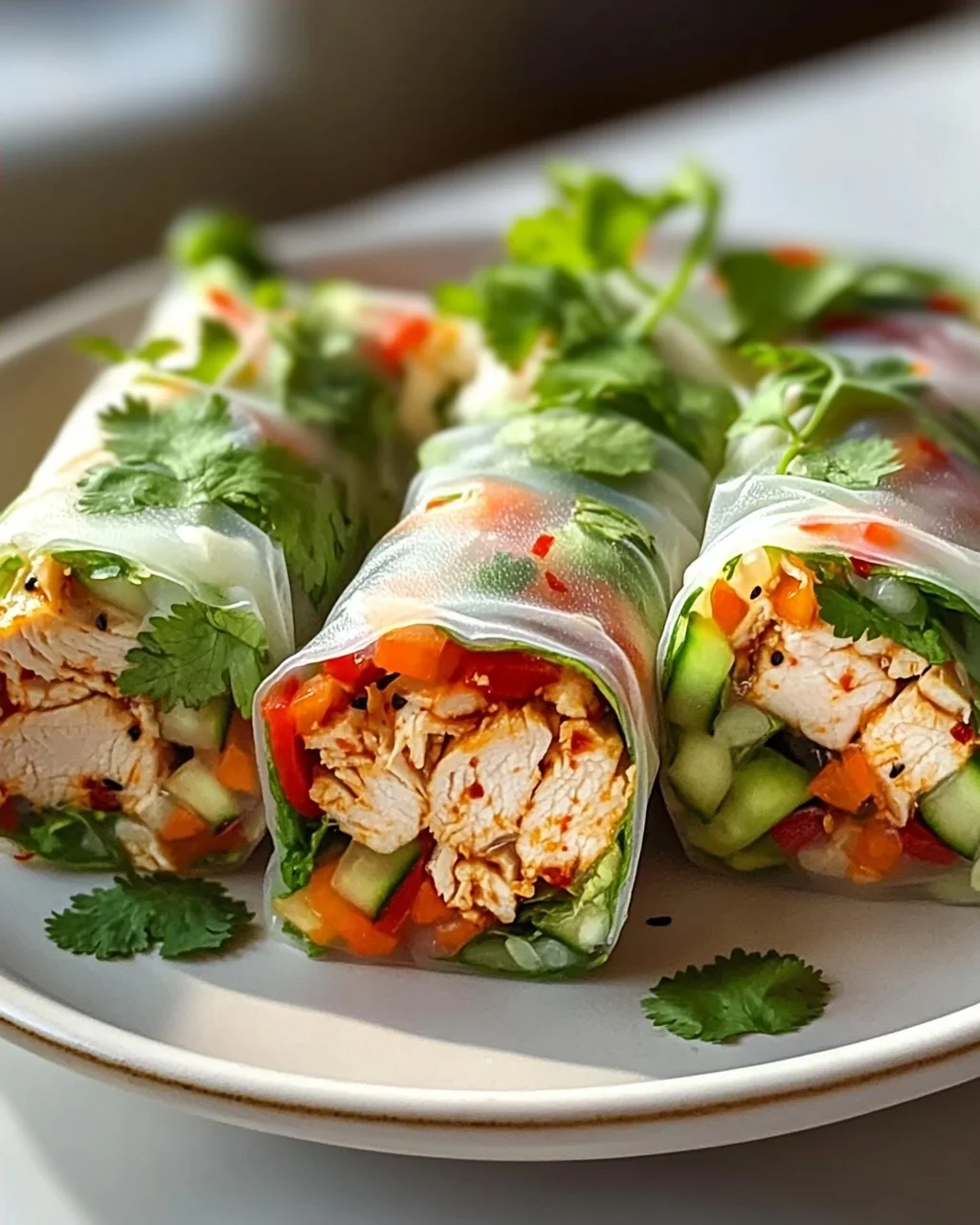 Spicy Asian Chili Chicken Rice Paper Wraps: Easy & Fresh