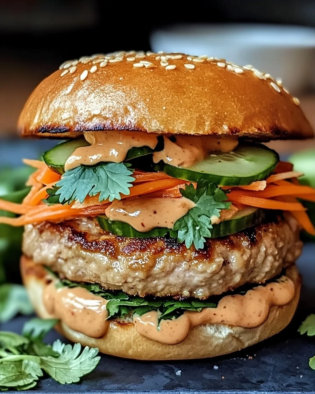 Thai Erdnuss Truthahn Burger für Genussfans