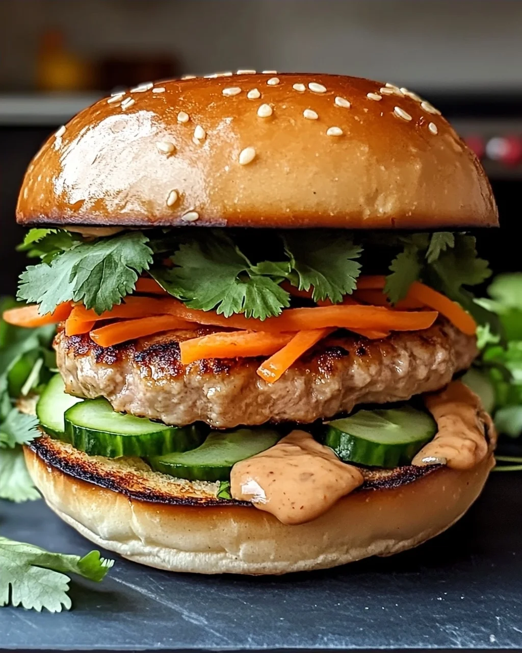 Thai Erdnuss Truthahn Burger für Genussfans