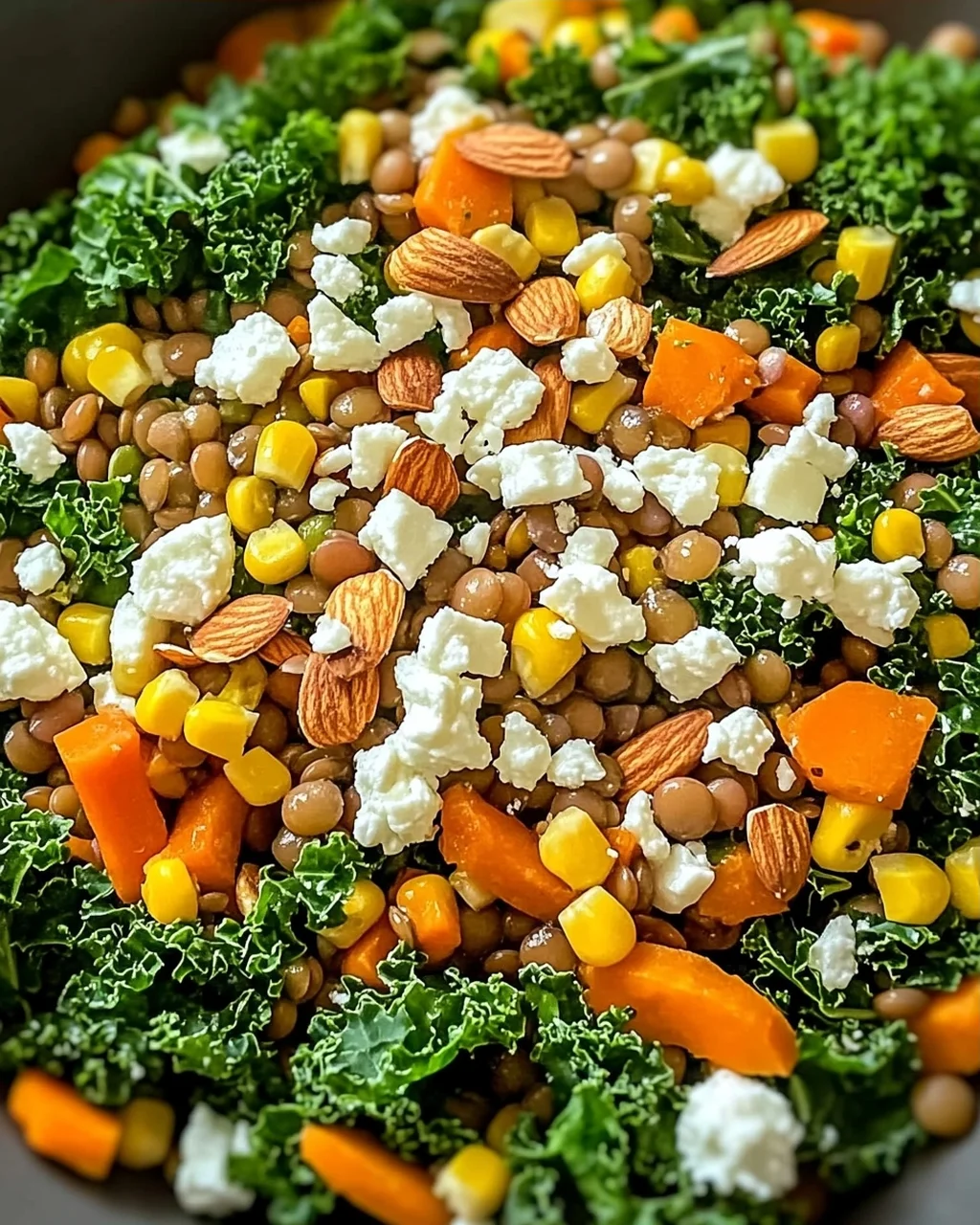 Warmer Grünkohlsalat mit Linsen für schnelles Wohlfühlen