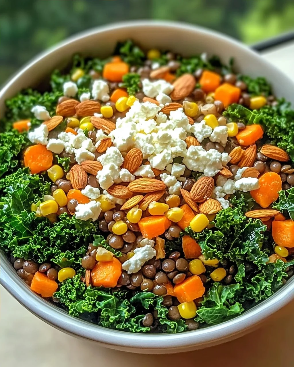Warmer Grünkohlsalat mit Linsen für schnelles Wohlfühlen