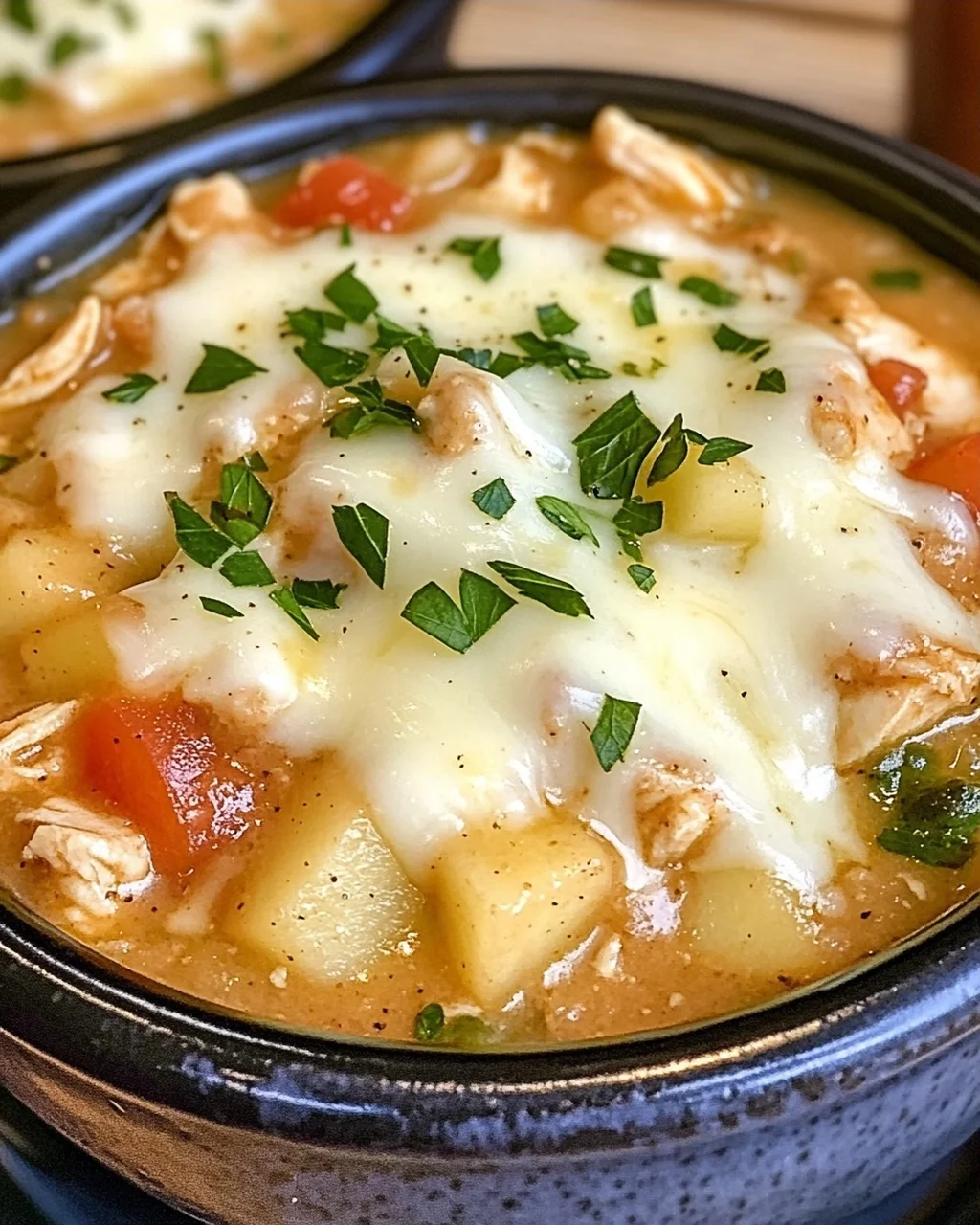 Weißer Cheddar Apfel Hähnchen Chili für den Herbst