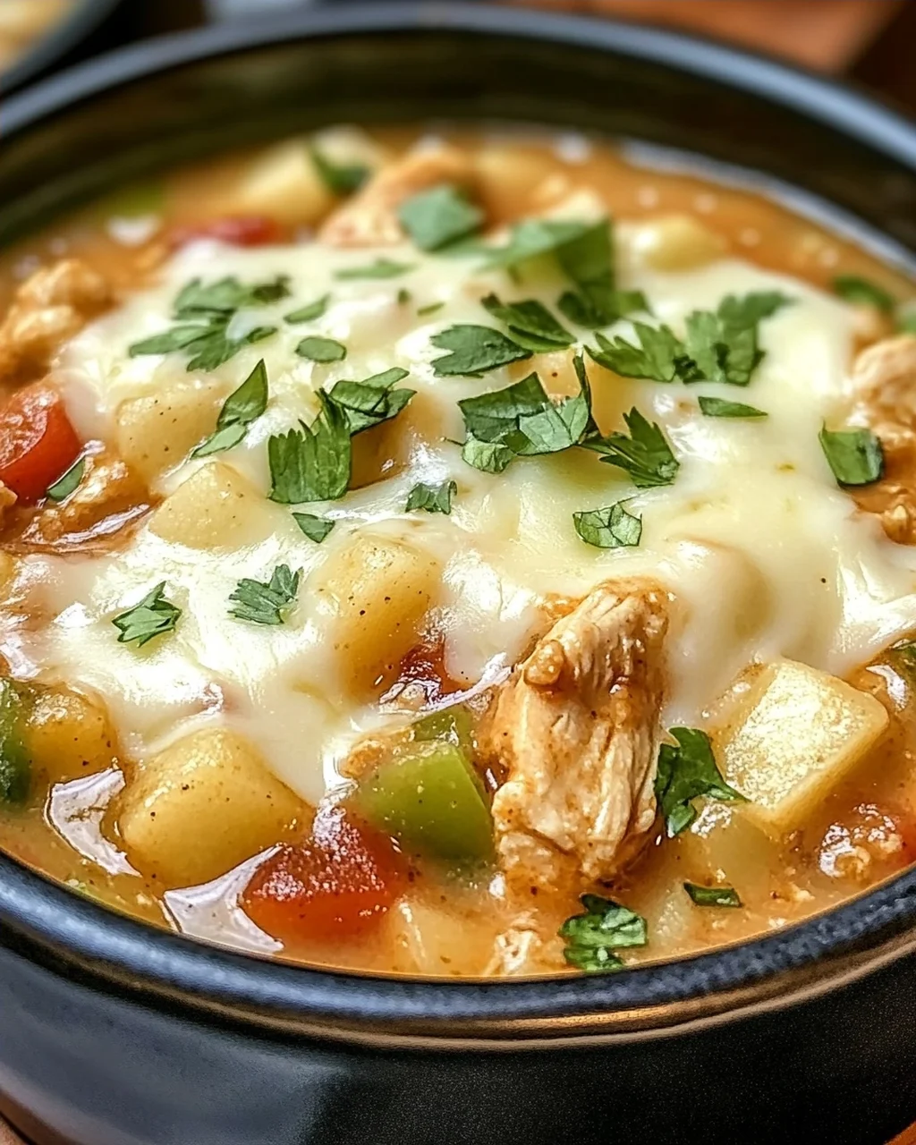 Weißer Cheddar Apfel Hähnchen Chili für den Herbst