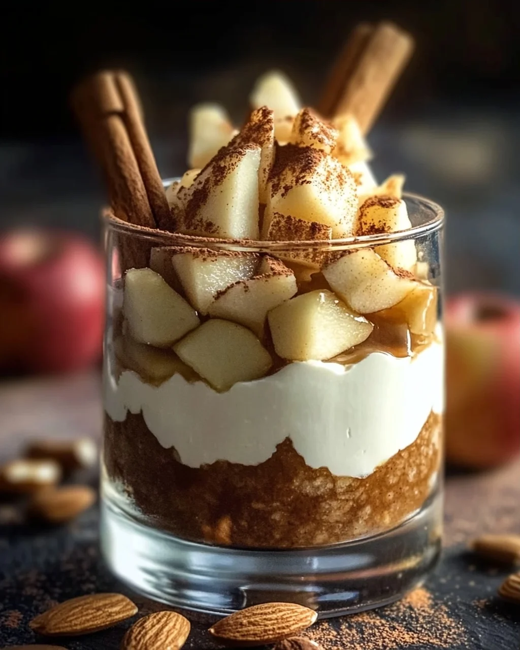 Winterliche Spekulatius-Creme mit Bratapfelkompott