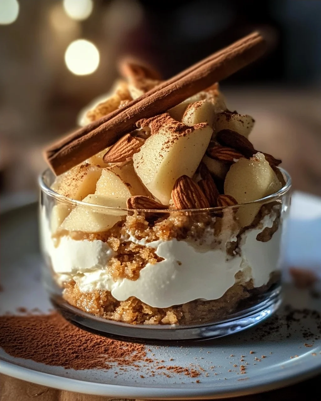Winterliche Spekulatius-Creme mit Bratapfelkompott