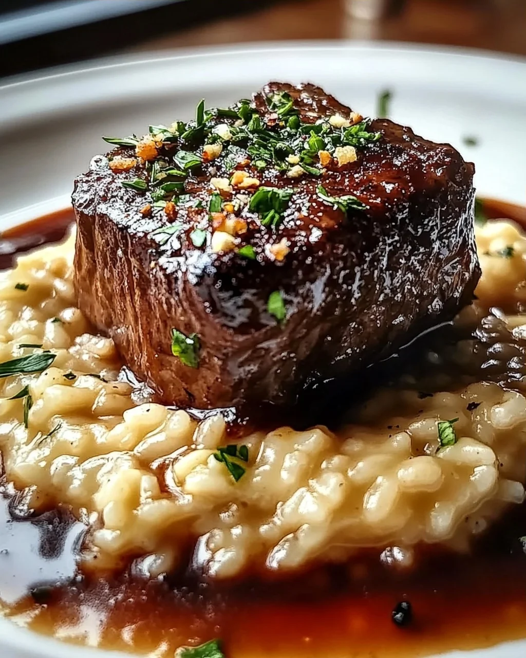 Zarte Rinderbrust in Cola mit cremigem Parmesan-Risotto